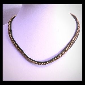 Leather and Chain Necklace